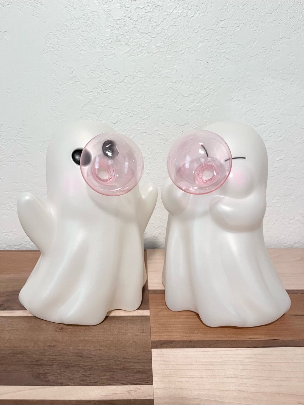 Halloween Dollar General Pink Bubble Ghost Blow Mold Set Of 2
